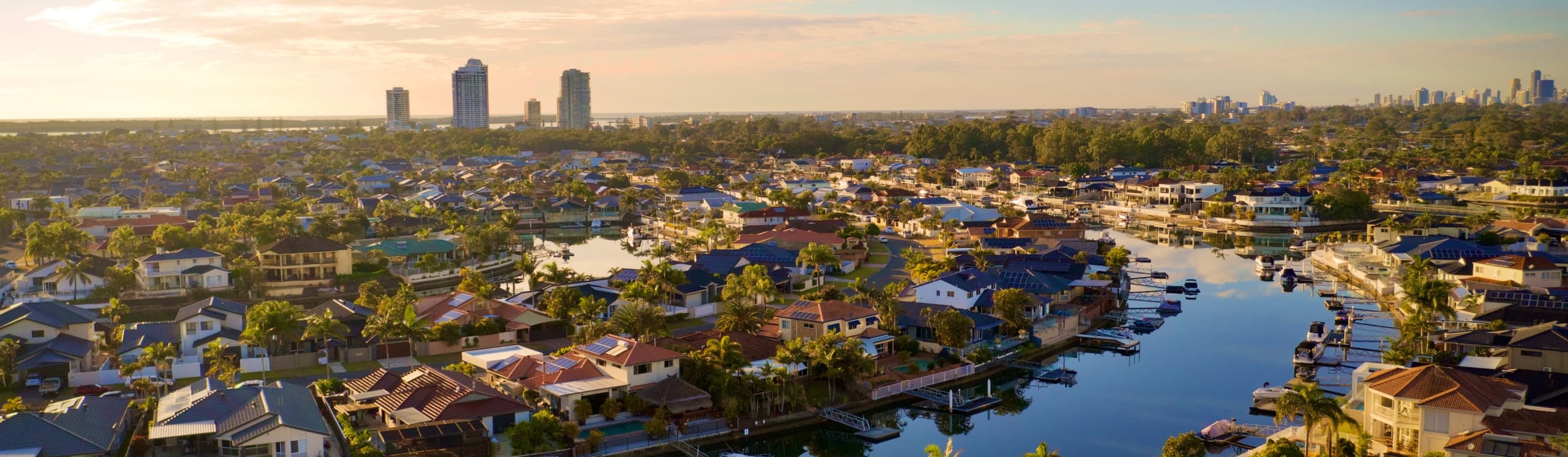 Aerial view of a suburb