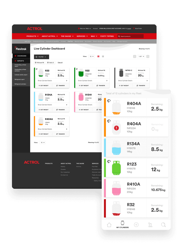 Desktop and mobile app screens