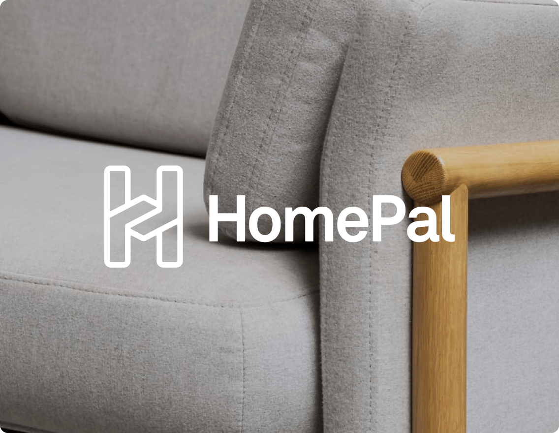 Sofa with Homepal logo overlayed